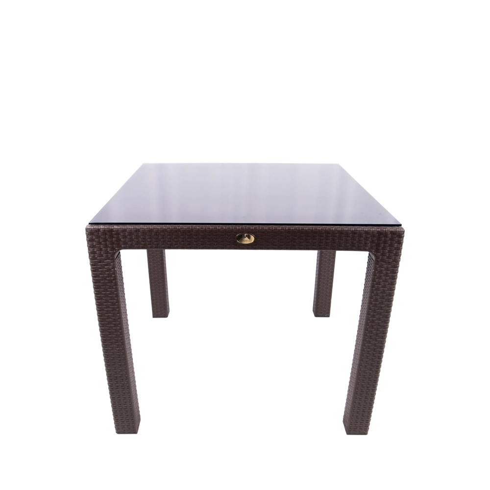 90X90 ELİT RATTAN MASA (CAMLI)