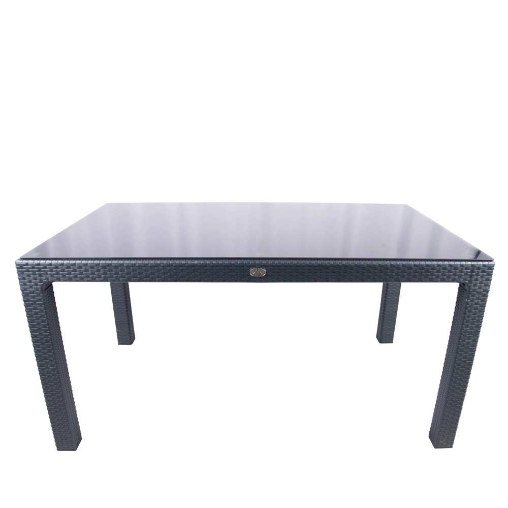 90X150 ELİT RATTAN MASA (CAMLI)